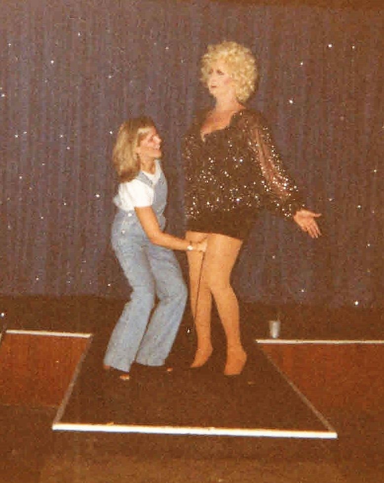 Miss P performing her 'Here's P***y' routine on the Footlight Theatre at Parliament House, Orlando.

Images contributed by the estate of the Wegman Family