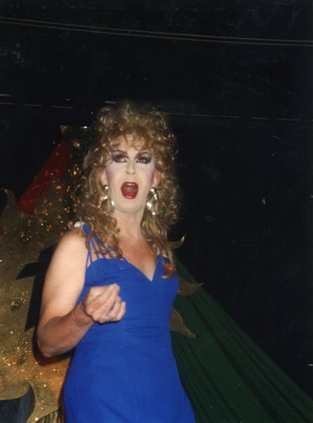 Miss P performing in the Footlight Theatre at Parliament House, Orlando.


Images may be used for educational purposes only.
Image credit: Image courtesy of LGBTQ History Museum of Central Florida.
For all other purposes please email: floridalgbtqmuseum@gmail.com